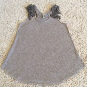 Free People Fringed Lace Tank Top
